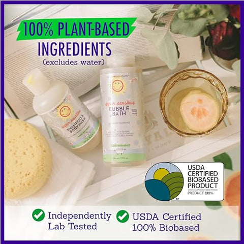 Super Sensitive Bubble Bath | Sem Fragrância Adicionada | Ingredientes 100% Vegetais (Certificado pelo USDA) | Amigável para Alergias | Bebês, Adultos | 100ml - California Baby