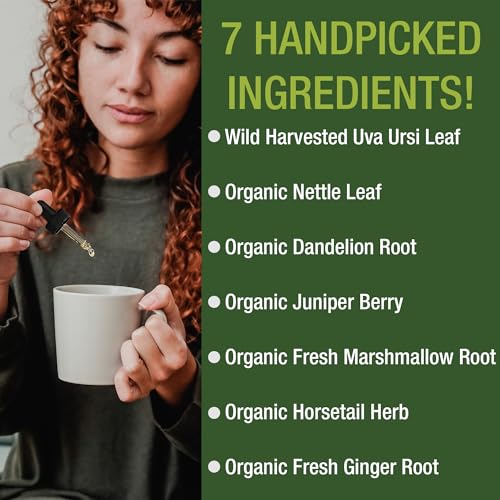 Peak Performance - Tratamento Herbal para Saúde do Trato Urinário UTI para Mulheres. Suplemento Líquido Vegano e Kosher para Alívio da Bexiga com Uva Ursi e Urtiga Orgânica