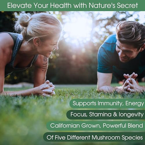 Pure Micronutrients - Suplemento Orgânico de Cogumelos Puros – Leão da Montanha, Reishi, Chaga, Cordyceps |