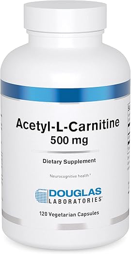 Acetyl L-Carnitine 500 mg | Suporte para a Função Cerebral e Nervosa durante o Processo de Envelhecimento Normal* | 120 Cápsulas - Douglas Laboratories