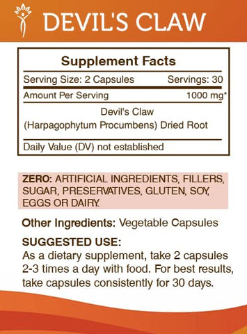 Secrets of the Tribe - Segredos da Tribo – Devil’s Claw 60 Cápsulas (2 un.), 1000 mg, Raiz Seca de Devil’s Claw (Harpagophytum Procumbens) (2×60 Cápsulas)
