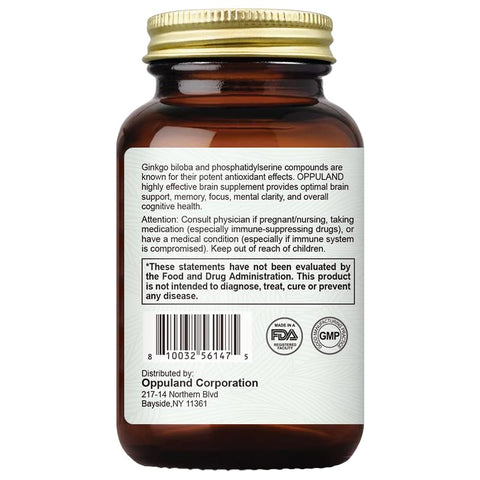 oppuland - Ginkgo Phosphatidylserine – Suplemento para o Cérebro que Suporta a Mente – Marca Ginkgo