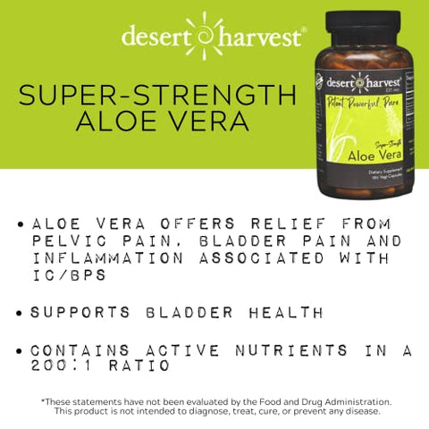 Cápsulas de Aloe Vera Super Forte, Suplemento de Aloe Vera Liofilizado, 600 mg, 180 Cápsulas - Desert Harvest