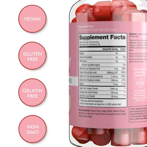 Gummies de Vinagre de Maçã, 60 Unidades – Energia, Desintoxicação e Saúde Digestiva - Flat Tummy Tea
