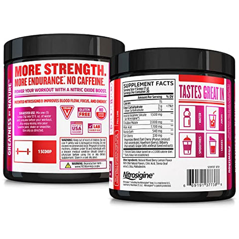 ZHOU - Zhou Nutrition Lite Up: Pó pré-treino sem estimulantes, impulsionador de óxido nítrico sem cafeína, sem adição de açúcar, vegano, sem glúten, não transgênico, sabor limonada de frutas vermelhas, 210g
