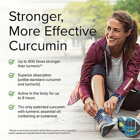 CuraMed 375 mg Complexo de Curcumina – 120 Softgels – Absorção Superior BCM-95 – Não-OGM, Sem Glúten, Halal – 120 Porções - Terry Naturally
