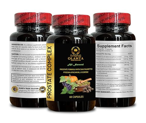 Generic - Complexo Natural de Próstata – Avançado Suplemento de Saw Palmetto para Homens, Fórmula de Próstata com Saw Palmetto, Extrato de Urtiga para Próstata, Suporte Herbal para Próstata – 2 Frascos