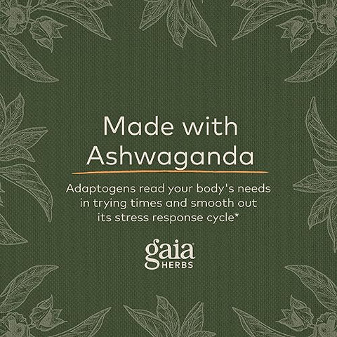 Cápsulas Líquidas Veganas de Raiz de Ashwagandha – Alívio do Estresse, Suporte Imunológico, Níveis de Energia Equilibrados e Humor – 60 Cápsulas (Embalagem de 1) - Gaia Herbs