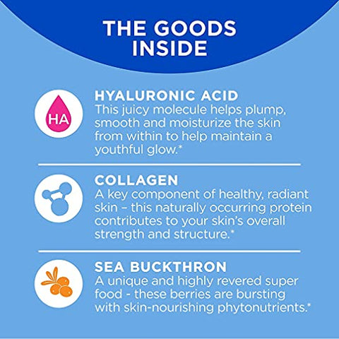 Starter Pack Bundle: Gummy Colágeno para Pele Radiante, Hidratada e Jovem, Ácido Hialurônico, Espinheiro Marítimo, Suplemento Mastigável, Sabor de Frutas Vermelhas, 50 Unidades Frasco e 120 Unidades Pouch - OLLY