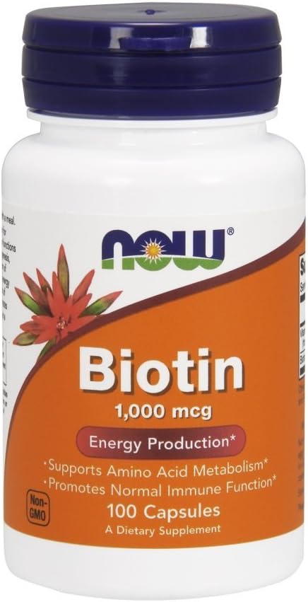 NOW Foods - NOW Biotin 1000mcg – 100 Cápsulas (Pacote com 4) | Fortalecimento Capilar | Saúde dos Cabelos | Crescimento Saudável