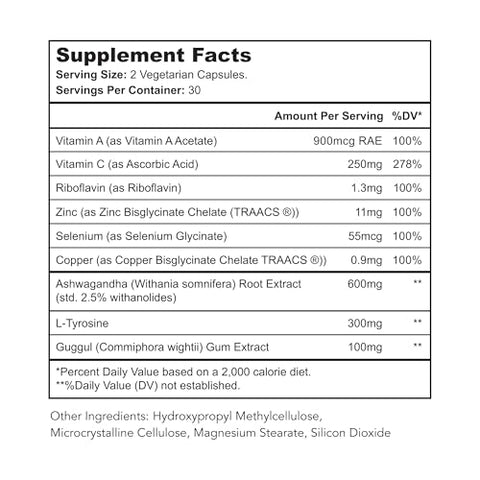 Bright Naturals - Thyroid Renew – Suporte para a Tireoide Feminina para Foco e Energia com Zinco Selênio Cobre e Superfoods para a Tireoide – Fabricado nos EUA, 60 Cápsulas