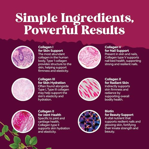 Natures Craft - Complexo Avançado de Colágeno Multi – Suplemento de Biotina e Colágeno para Homens e Mulheres com BioPerine e Vitamina C – Tipo 1 2 3 5