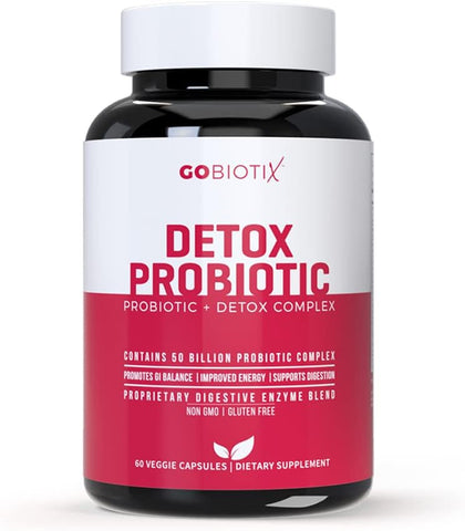 Suplemento Probiótico com Enzimas Digestivas – Desintoxicação e Saúde Digestiva – Cardo Mariano, Cúrcuma e Raiz de Dente-de-leão para Saúde Intestinal – 50 Bilhões de UFC – 60 Cápsulas - GOBIOTIX