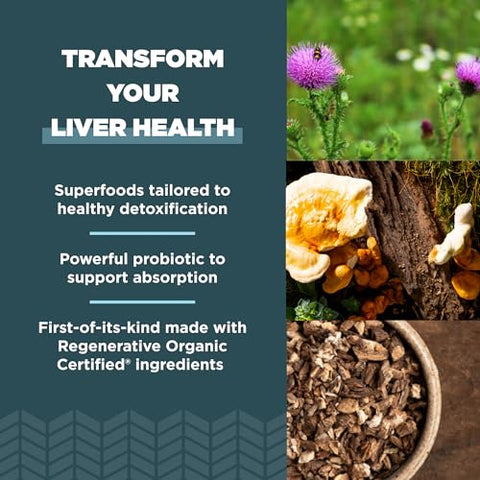 Limpeza do Fígado Certificada Orgânica Regenerativa com Cardo Mariano e Bardana – 60 cápsulas - Ancient Nutrition