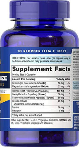 Puritan's Pride - Puritan’s Pride Super Snooze com Melatonina Cápsulas de Liberação Rápida, 100 Unidades – Compre Agora!