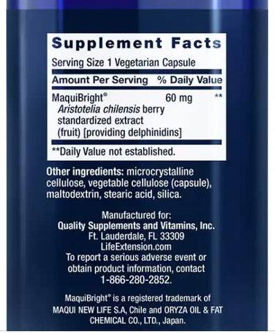 Life Extension - Tear Support MaquiBright 60 mg – 30 Cápsulas Vegetarianas (Pacote com 2) – Marca em Destaque