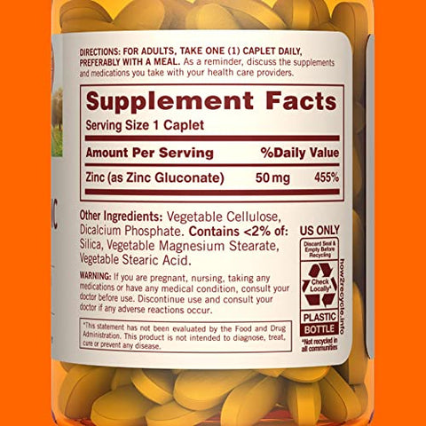 Zinc 50mg – Saúde Imune e Antioxidante – 100 Comprimidos (Pacote com 3) - Sundown