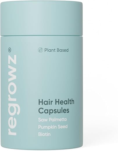 Suplemento Capilar de Biotina de Alta Potência – 60 Cápsulas – Vitaminas para o Crescimento do Cabelo Masculino - Regrowz