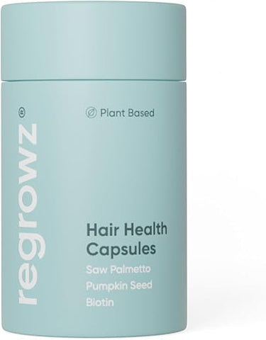 Suplemento Capilar de Biotina de Alta Potência – 60 Cápsulas – Vitaminas para o Crescimento do Cabelo Masculino - Regrowz