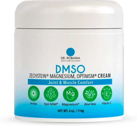 Creme DMSO – Grau Farmacêutico Puro 99,9% | Fórmula Alívio da Pele com Magnésio Zechstein, Arnica, Aloe Vera, Vitamina E | Muscular - Dr. Robaina