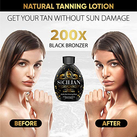 The Sicilian - Bronzeador Gradual 200X Dark Black – Loção Bronzeadora para Pele Radiante – 100g