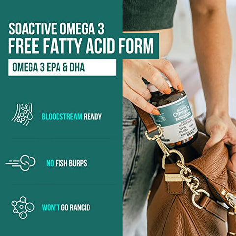 Triquetra Health - SoActive® Ômega 3 EPA – Óleo de Peixe Concentrado em Cápsulas – 1000mg – 60 Cápsulas