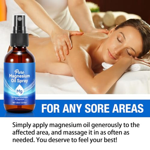 Generic - Spray de Magnésio 2 unidades, Óleo de Magnésio para Pés, Corpo, Pele, Sono, Relaxamento Muscular, Óleo de Magnésio Tópico 100% Puro e Natural, Fácil Absorção