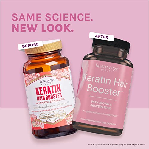 Reserveage Nutrition - Reserveage Beauty: Booster Capilar de Queratina com Biotina – Fortaleça seus cabelos com resultados visíveis