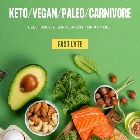 FAST LYTE - Suplemento em Pó para Eletrólitos em Jejum Sem Açúcar – Concentração de Magnésio e Potássio RDA, Sal de Jejum Amigável ao Keto – Comparado aos Ingredientes da Dieta Snake Juice – Livre de Açúcar