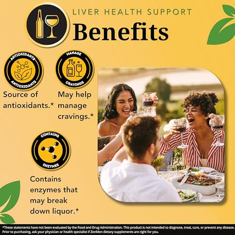 Zenmen - Gerenciamento de Desejos para Melhores Manhãs – Testado por Terceiros – com Kudzu, Cardo Mariano, Jurubeba, Quebra-Pedra, 5HTP – 60 Cápsulas Veganas, Fabricado nos EUA