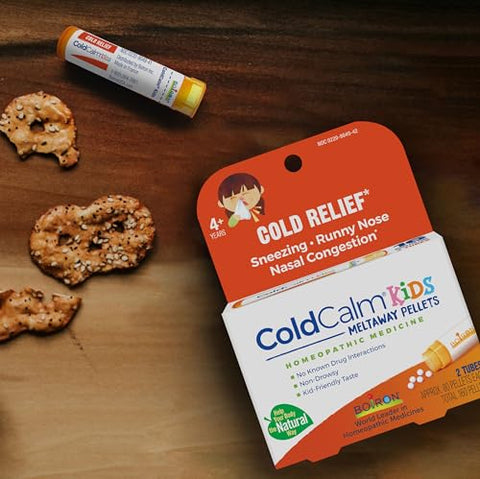 ColdCalm Kids Pellets – Alívio dos Sintomas Comuns de Resfriado como Espirros, Coriza, Dor de Garganta e Congestão Nasal – 2 Unidades (160 Pellets) - Boiron