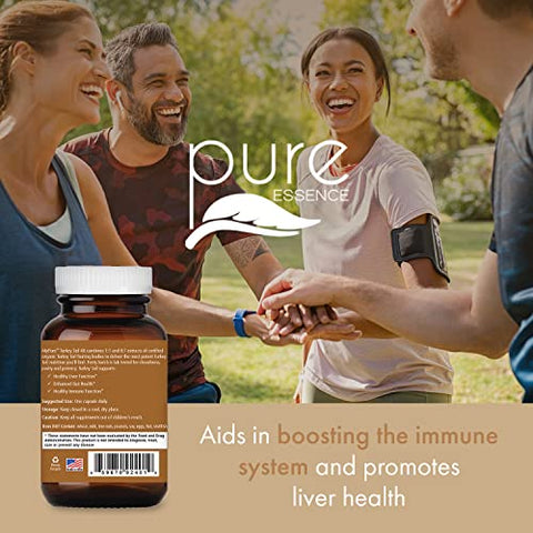 Extrato de Cogumelo Turkey Tail Orgânico 4X, Suplemento Vegano de Cogumelos para Fortalecimento Imunológico, 30 Cápsulas - PURE ESSENCE LABS