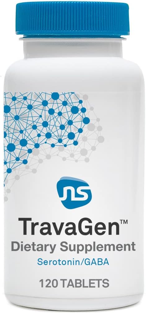 TravaGen – Complexo de Suporte ao Humor com L-Triptofano e Complexo B12, Suplemento Neurotransmissor de Serotonina e GABA (120 Cápsulas) - NeuroScience