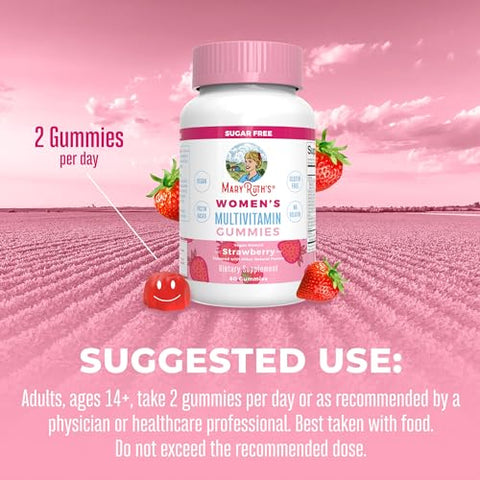 MaryRuth Organics - MaryRuth’s Multivitamina para Mulheres 14 | Gomas Multivitamínicas para Mulheres | Suporte Imunológico Diário | Vitaminas Gomosas para Cabelo, Pele e Unhas | Sem Açúcar | 60 g
