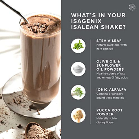 IsaLean Shake – Pó de Proteína Nutritivo para Shake Pronto para Beber – Saboroso Chocolate Holandês Cremoso, 14 Pacotes - Isagenix