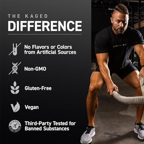 Creatine Monohydrate Micronizado em Pó | 100 Porções | Sem Sabor | Recuperação e Crescimento Muscular para Homens | Marca Kaged - Kaged