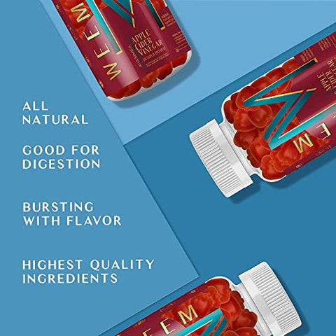 Gummies de Vinagre de Maçã – Natural, Vegano ACV com Ácido Fólico – Livre de Glúten – Vitamina B12 – Detox Premium - WEEM