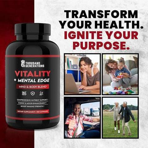 Thousand Generations - Nootropic Brain Booster – Fígado de Boi Criado a Pasto | Potencialize sua Mente | 100g