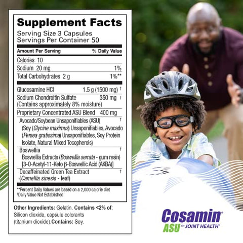 Nutramax Laboratories - Cosamin ASU Cápsulas, 150 Unidades – Fórmula Avançada para Saúde das Articulações