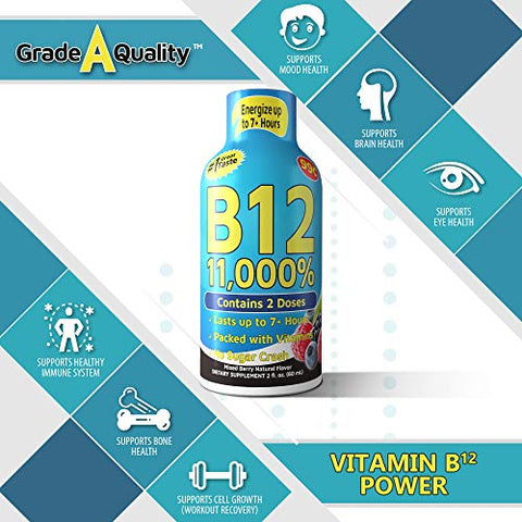 Shots Sabor de Frutas Vermelhas, Até 7 Horas de Energia, 57 ml, 48 Unidades - Vitamin Energy