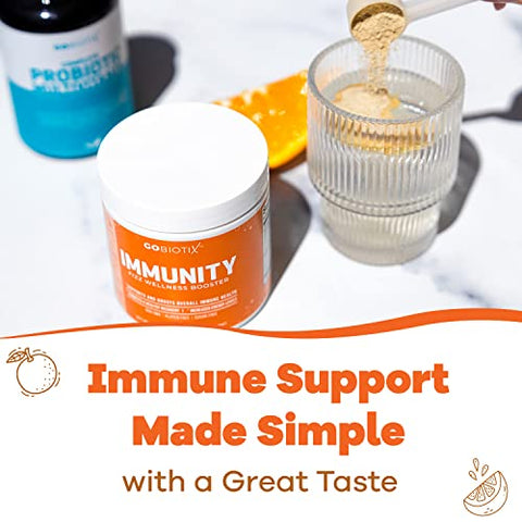 Suplemento de Suporte Imunológico em Pó – Reforço para a Imunidade – Superfood Vegano – Sabugueiro, Cúrcuma, Vitamina C e Vitamina B12 em Pó – Não-OGM – 100g - GOBIOTIX