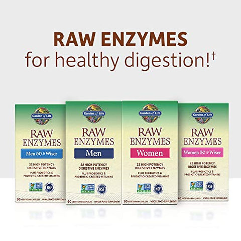 Enzimas Digestivas 22 para Mulheres com Bromelina, Papaína, Lipase – 60 cápsulas - Garden of Life