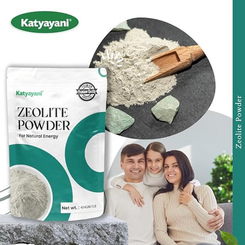 Zeolite em Pó 454g | Ultra Fino | Clinoptilolita 95% | Mineral Natural | Suplemento de Zeolite em Pó - Katyayani