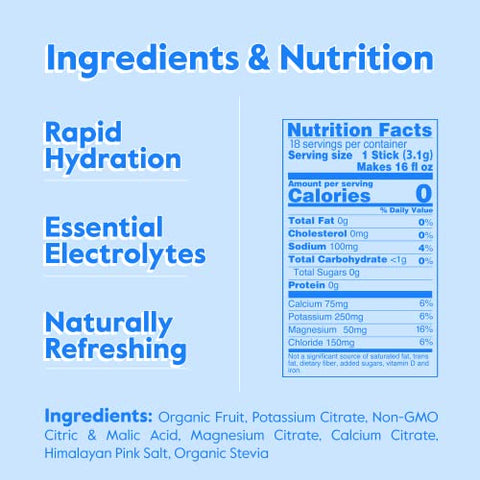 Hydration Packets – Pó de Eletrólitos – Sem Açúcar ou Calorias – Pacotes Orgânicos de Líquido de Frutas para Hidratação Diária IV – Combate a Ressaca - Nectar