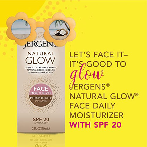Natural Glow Gradual Glow – Hidratante Diário Firmador e Protetor Solar FPS 20, Médio a Bronzeado, 200ml - Jergens