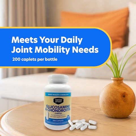 berkley jensen - Berkley Jensen Complexo de Glucosamina Condroitina MSM Boswellia – Suplemento Dietético Avançado de Triplo Fortalecimento para Articulações, Ligamentos, Tendões, Ossos e Suporte de Tecido Conjuntivo, 200g