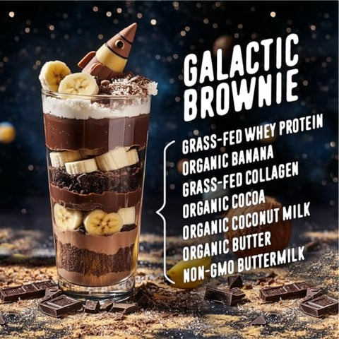 Smoothie Proteico All-In-One para Crianças (Galactic Brownie) – Alimentado com Grama - FlavCity
