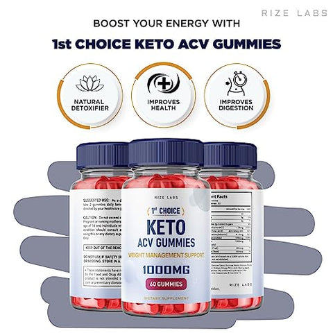 rize labs - 1st Choice Keto Gummies ACV – Emagrecimento Avançado com Vinagre de Maçã – 180 Gummies