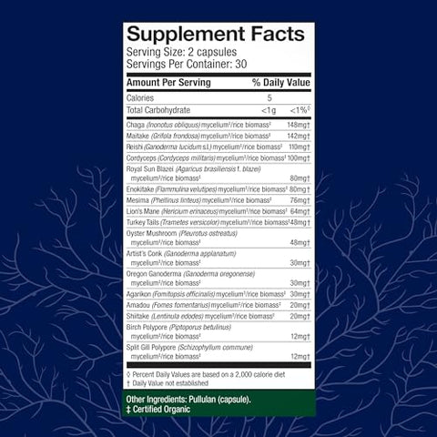 MyCommunity Cápsulas – Suplemento de Cogumelos com 17 Espécies para Suporte Imunológico – Auxílio Herbal com Cabeça de Leão, Reishi, Chaga, Cordyceps, Cauda de Peru – 60 Cápsulas - Host Defense
