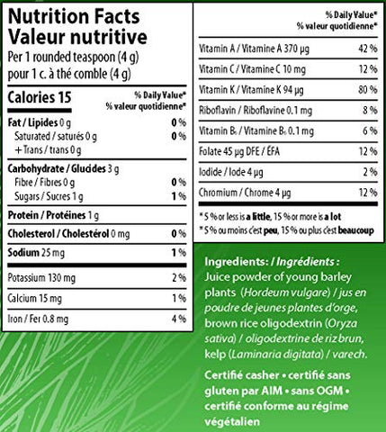 AIM International - BarleyLife – Pó de Grama de Cevada Tamanho Família (360g) – Marca BarleyLife